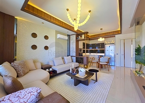 شقق حديثة 1 + 1 في مجمع مرموق على البحر في توركلر