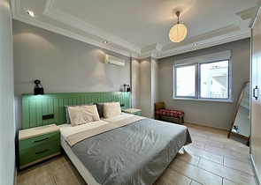 شقة فسيحة مفروشة 2 + 1 على بعد 150 متر فقط من البحر في منطقة أوبا