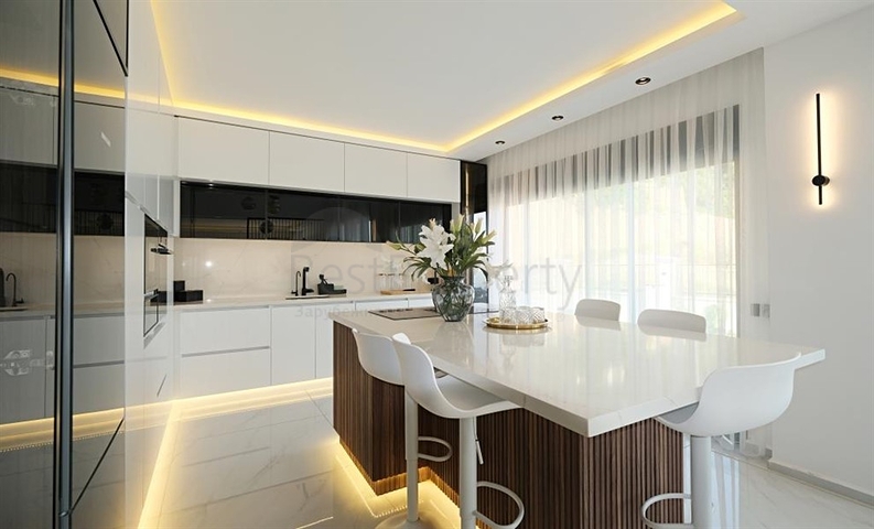 فيلا حديثة مع إطلالة بانورامية على البحر في ألانيا