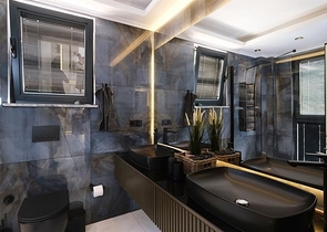 فيلا حديثة مع إطلالة بانورامية على البحر في ألانيا