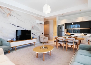 شقة فاخرة 3 + 1 مع حديقة في مجمع النخبة على البحر