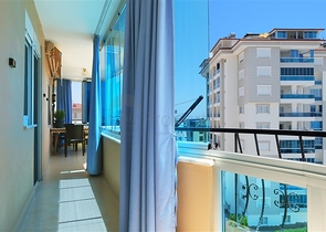 شقة مريحة 2 + 1 مطلة على البحر في منطقة جيدة الصيانة في أفسالار