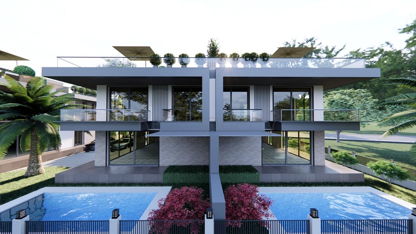 فلل 4 + 1 معروضة للبيع في منطقة دوشيميالتي - أنطاليا 