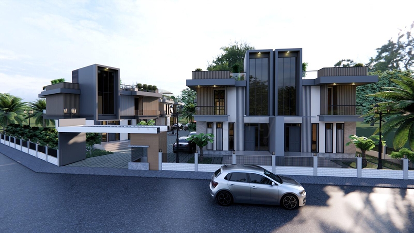 فلل 4 + 1 معروضة للبيع في منطقة دوشيميالتي - أنطاليا 