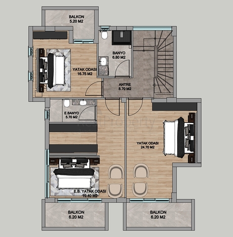 فلل 4 + 1 معروضة للبيع في منطقة دوشيميالتي - أنطاليا 