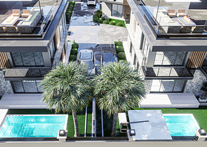 فلل 4 + 1 معروضة للبيع في منطقة دوشيميالتي - أنطاليا 