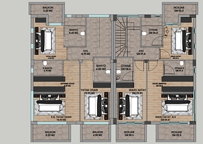 فلل 4 + 1 معروضة للبيع في منطقة دوشيميالتي - أنطاليا 