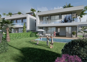 فيلا حديثة مع إطلالة بانورامية على البحر في كارجيجاك