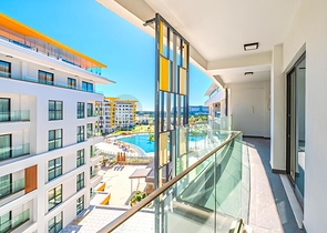 شقة حديثة 2 + 1 في مجمع سكني جديد على البحر في منطقة توركلر