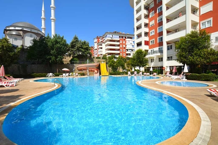 شقة مفروشة 2 + 1 مع بنية تحتية كاملة للمجمع